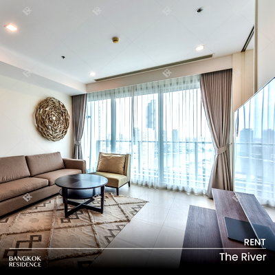 Condos for rent : Rental Condo 💎 The River, 2BR 138 sq.m. 85K 🌊 Stunning River View, Beautiful High Floor Unit, Near ICONSIAM 