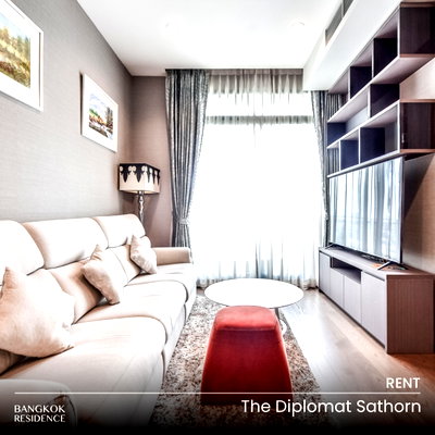 คอนโดให้เช่า : เช่าคอนโด 🌆 The Diplomat Sathorn 2นอน 75ตร.ม. 55k 💫 วิวสวย มีเฟอร์ ใกล้ BTS สุรศักดิ์ 
