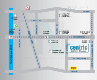 รูปภาพ 🔺 For Rent Condo CENTRIC SATHORN - SAINT LOUIS Building A, Floor 10,1 bed room, Room size 39.00 sqm
