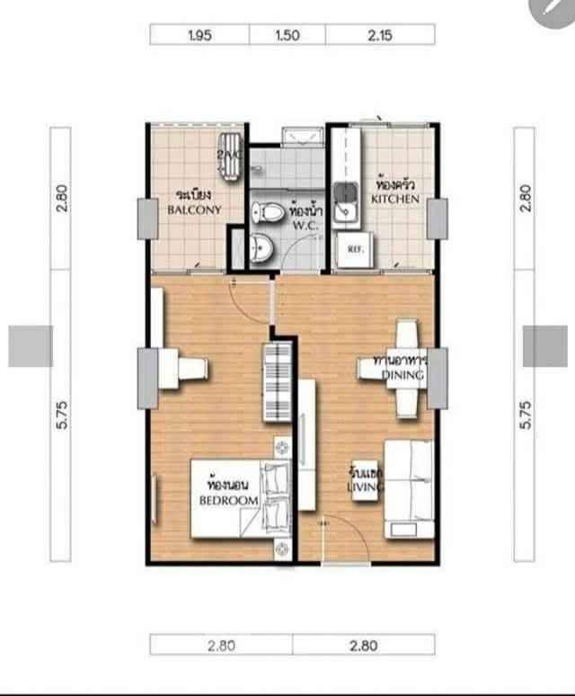 รูป คอนโดชั้น 15 แบบ 1 ห้องนอน Supalai Loft Chaeng Watthana ให้เช่า (ID 3171157) - รูปที่ 12/12