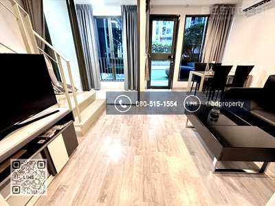 คอนโดให้เช่า : Bestdeal ให้เช่า Duplex 2 Bed ห้องสวย Fully Furnished พร้อมเข้าอยู่ ราคา25,000 เดือนเท่านั้น ใกล้MRT และ เซ็นทรัลพระราม 9 เพียง 80 ม.