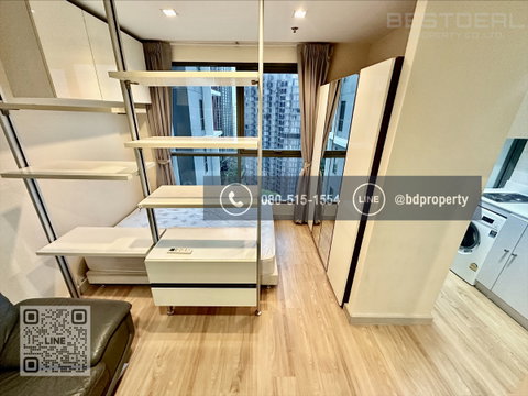 Bestdeal ให้เช่า Studio 22ตรม.ราคา 13,500/เดือนเท่านั้น เฟอร์นิเจอร์และเครื่องใช้ไฟฟ้าครบ “IDEO MOBI RAMA 9” ใกล้MRT และ เซ็นทรัลพระราม 9 เพียง 80 ม.