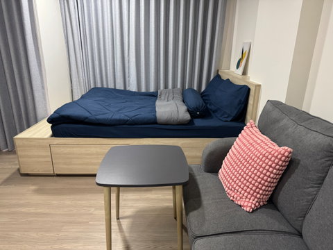 P-55797 For Rent: THE MUVE Bangna | Studio | City View | Fully Furnished | Near MRT Si Iam | Ready to Move In 📞 Line ID: @easythaihome | 085-592-2897