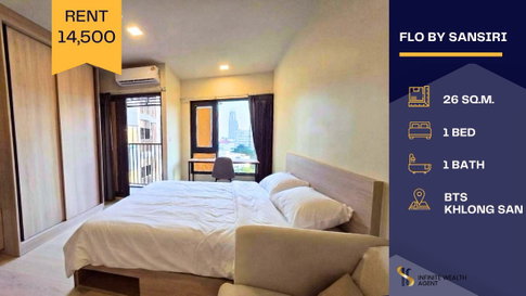 Cozy warm room to recharge 🌙 | Flo by Sansiri 1Bed 26sqm | Rent 14,500 near BTS Khlong San | Free view, DM now! ⚡
