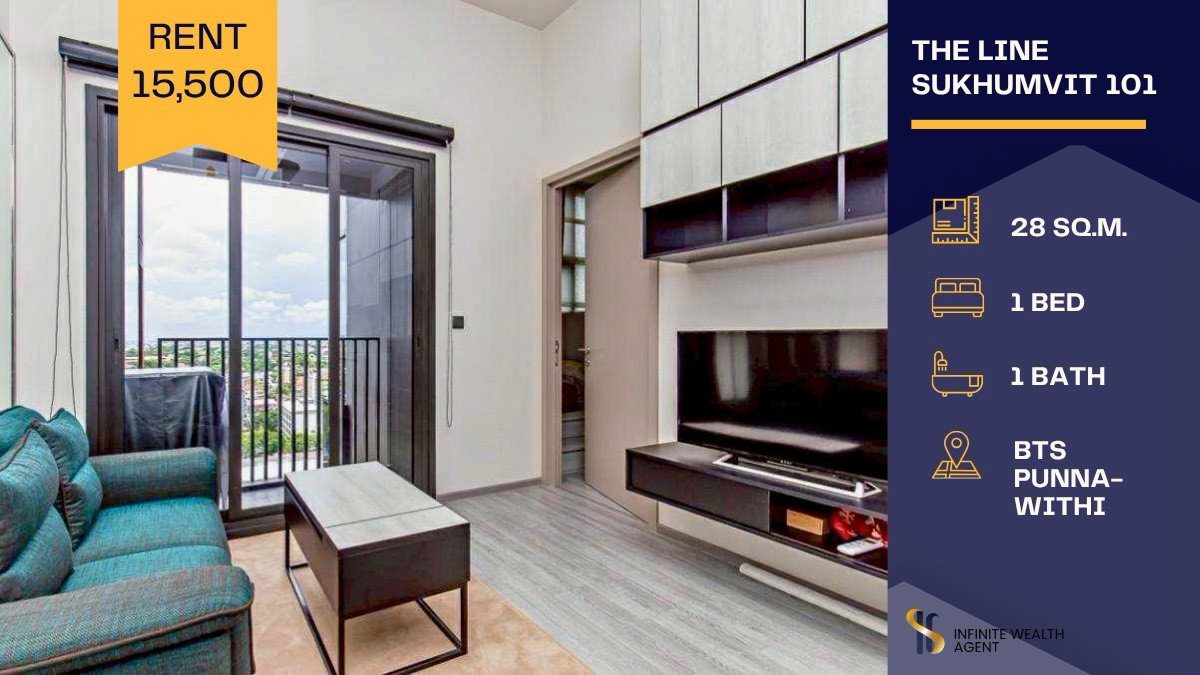 picture ✨ High ceiling, city view! | The Line Sukhumvit 101 • 1Bed 28sqm near BTS Punnawithi • 15.5K/mo 📲 DM now! - 1/8
