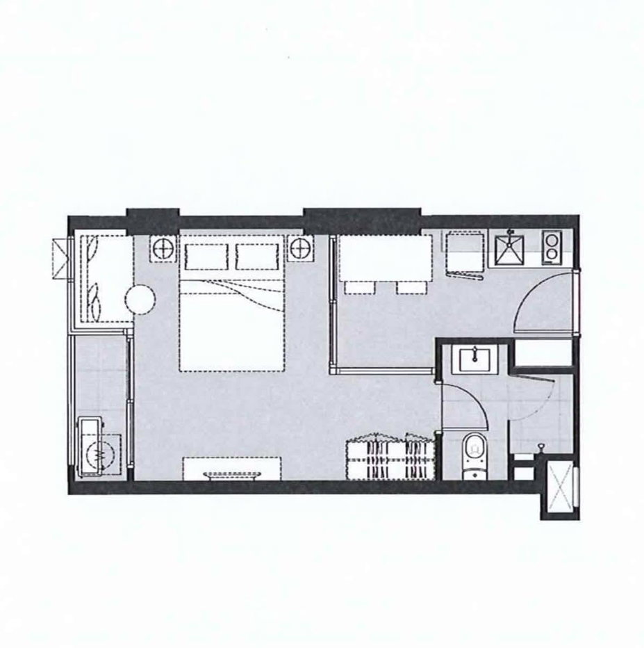 รูป 1 ห้องนอน ชั้น 24 เลี้ยงสัตว์ได้ Maru Ekkamai 2 ใกล้ BTS Ekkamai (ID 3171734) - รูปที่ 7/7