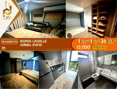 Condos for rent : DL26080376 Condo for rent, Aspen Lasalle Phase A near MRT ศรีลาซาล, ready to move in, call urgently 0653619502 LineID @952jdxxk
