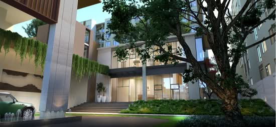 picture Condominium project Phyll Phahon 34, front building, largest corner room, 5th floor, facing inside, not matching anyone else's, good view - 10/12