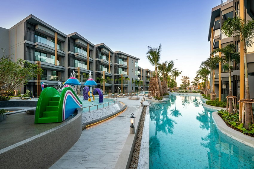 รูป ขายคอนโด Carapace Hua Hin : คาราเพซ หัวหิน , ห้องพักระดับ Deluxe Sea View 2 ห้องนอน ชั้น5 ระเบียงวิวทะเลและสวนน้ำ - รูปที่ 12/17