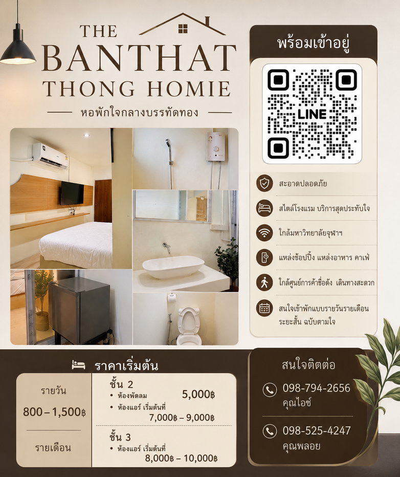 รูป ห้องพักรายวัน รายเดือน ย่านบรรทัดทอง - รูปที่ 2/5