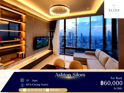 คอนโดให้เช่า : ✨The Ultimate Executive Address | High-Ceiling Luxury Design in Central Silom✨