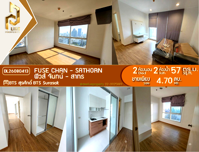 Condos for sale : DL26080413 Condo for sale, Fuse Chan - Sathorn near BTS Surasak, ready to move in, call urgently 0638692663 LineID @952jdxxk