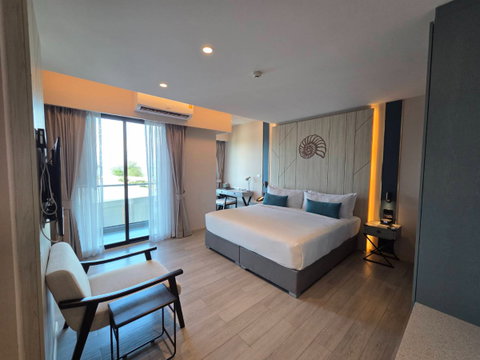 ขายคอนโด Carapace Hua Hin : คาราเพซ หัวหิน , ห้องพักระดับ Deluxe Sea View 2 ห้องนอน ชั้น5 ระเบียงวิวทะเลและสวนน้ำ
