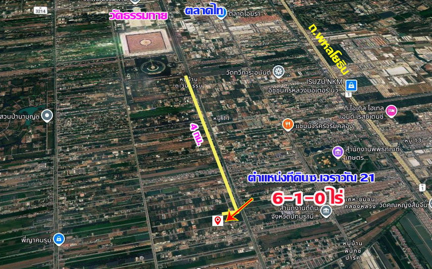 picture Urgent sale: Large 6-rai land plot near Talad Thai—suitable for a warehouse or factory. - 7/7
