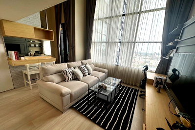 Condos for rent : For Rent !!🔥 Code C20221202691..KnightsBridge Prime Sathorn, 1 bed Duo, 1 bathroom, City view, high floor, furnished, Modern style, ready to move in 