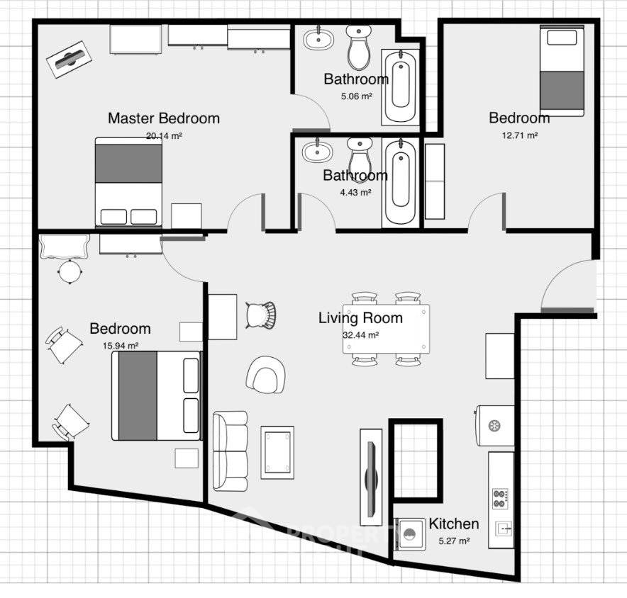 picture 3-BR Modern Home Tower Condominium Near MRT Wat Mangkon (ID 3179263) - 19/19