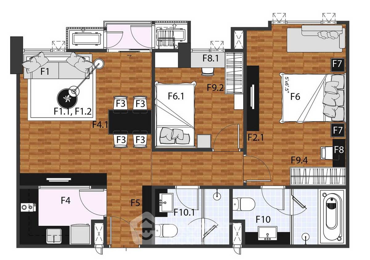 รูป ใกล้ BTS ทองหล่อ 200 เมตร คอนโด 2 ห้องนอน ชั้นสูง The Crest Sukhumvit 34 (ID 3135449) - รูปที่ 7/11