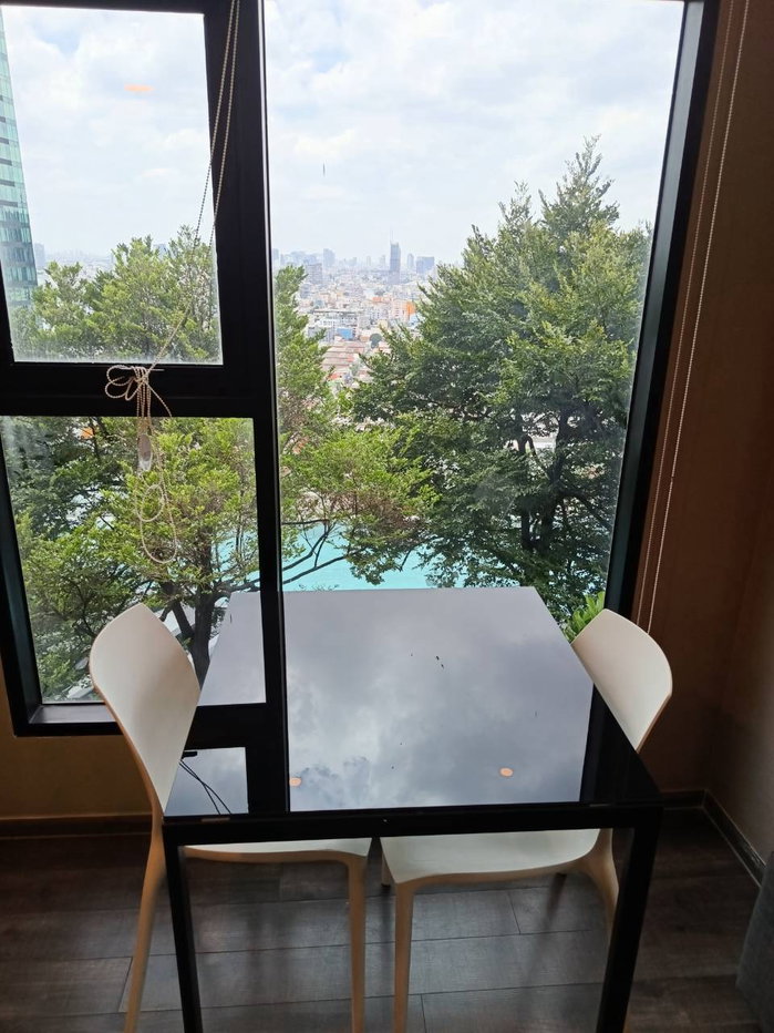 picture Condo for RENT : Knightsbridge Space Rama 9   𝐒𝐢𝐳𝐞 : 41 sqm. Duplex 1 Bed 1 Bath / City View /Corner room  𝐅𝐥𝐨𝐨𝐫 : 20th  ✅Fully furnished - 12/18