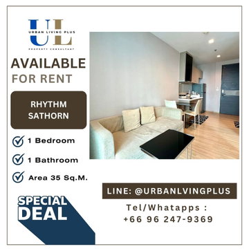 ( UL2409111 ) ✨Tel/Line 096-2479369✨ FOR RENT !!! Rhythm Sathorn 1 bedroom 35 Sq.M. Nice view High Floor🔥🔥