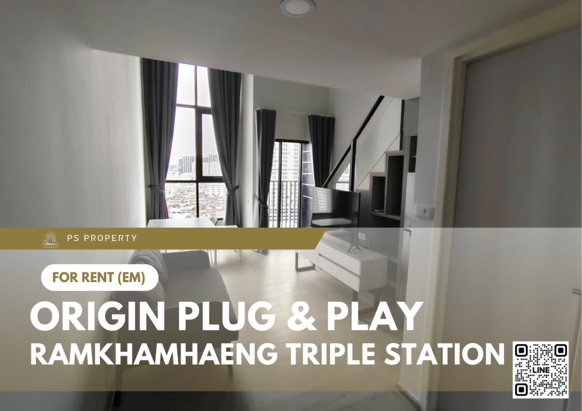 picture For Rent 🔥 Origin Plug & Play Ramkhamhaeng Triple Station 🔥 Duplex unit, fully furnished and equipped with appliances. - 1/15