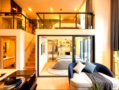 Condos for sale : 🔥 HOT DEAL 🔥 Loft unit, size 48.16 sq.m, starting at 6.4 MB. THE BASE Urban Rama9 063-969-8265 (Contact: Nat Sansiri)