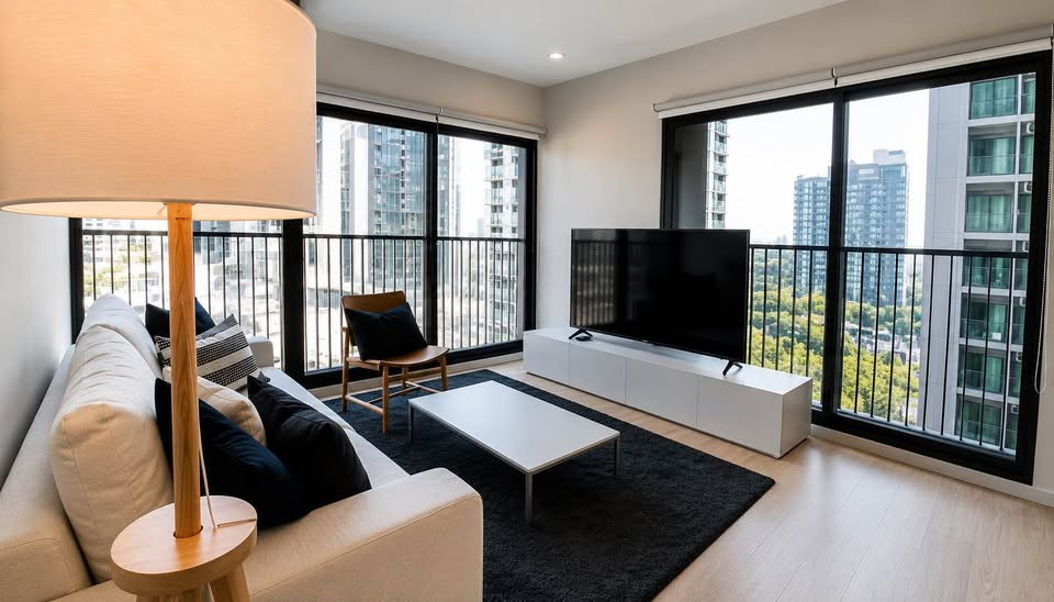 picture Noble Remix, experience a corner room with an open atmosphere. decorated in Modern style, 1 bedroom, 1 bathroom, ready to move in. - 1/8