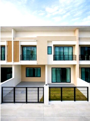 Townhouses for rent Chonburi : Townhome, 3 bedrooms, 3 bathrooms, Dynasty, Phanat Nikhom-Chonburi Road, premium house, 2 floors, double wall, next to Sukprayoon Road, 27 sq m, 163