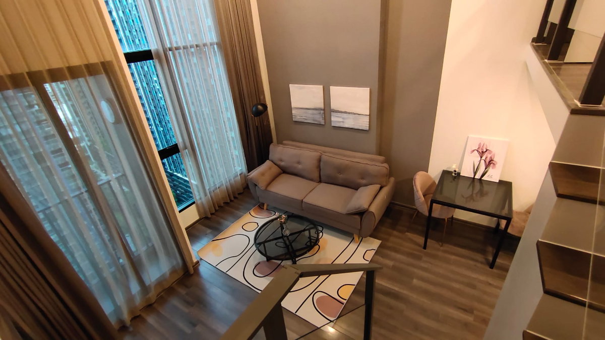 รูป Condo for RENT : Knightsbridge Space Rama 9𝐒𝐢𝐳𝐞 : 39 sqm. 𝐓𝐲𝐩𝐞 : Duplex 1 Bed 1 Bath / City View on : 18th ✅Fully furnished - รูปที่ 2/19