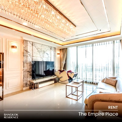 คอนโดให้เช่า : เช่าคอนโด 💙 The Empire Place, 2นอน 114ตร.ม. 57k ⭐ ดีล!ราคาพิเศษ  ห้องใหญ่ ใกล้ BTS ช่องนนทรี 