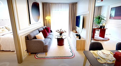 Condos for sale 62 BLOCS Market : THE BASE Srichan Khon Kaen | 2 Bedrooms + Multipurpose Room | Spacious 62 Sq.m. | Fully Furnished & Ready to Move In