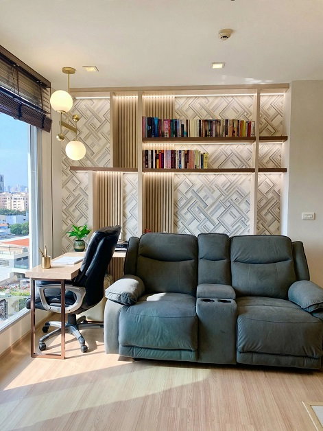 picture This is a **66 sqm, 2-bedroom / 2-bathroom unit at Rhythm Phahol-Ari**, located on the 22nd floor. - 6/7