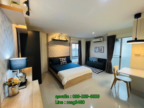 Call : 099-269-6659 ขายคอนโด อัสสกาญจน์ ซิตี้ รามคำแหง ติดรถไฟฟ้าสีส้ม เคหะรามคำแหง ขนาด 23.5 ตารางเมตร ห้องมุม ชั้น3 ตกแต่งครบ