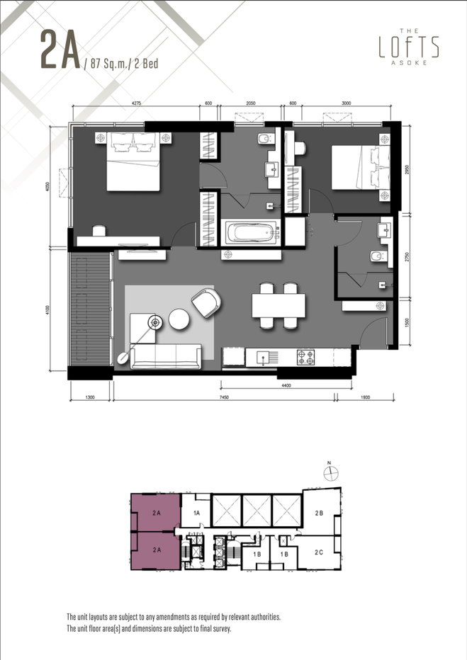 รูป 2 ห้องนอน (For Rent/ให้เช่า) The Lofts Asoke - TLA017 - รูปที่ 4/16
