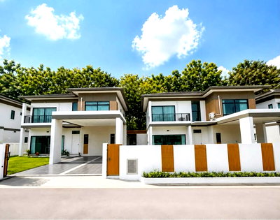 เช่าบ้านแฝด ชลบุรี : House for Rent Huay Yai • Tropical Village 2 • 8 Bedrooms with Private Pool