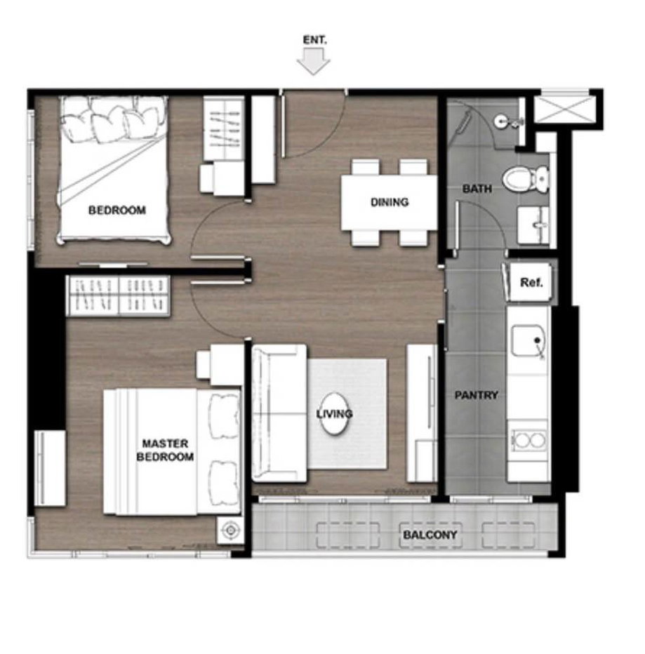 picture 19th-Floor 2-BR Urbano Rajavithi Near MRT Sirindhorn (ID 3191337) - 16/21