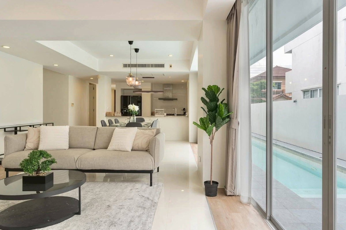 รูป 💥CP-11677💥ให้เช่า บ้านเดี่ยวพูลวิลล่า สไตล์โมเดิร์น โครงการ Courtyard Villa พระราม 9 – วงแหวน 👉แอดไลน์ @luxeliving - รูปที่ 5/22