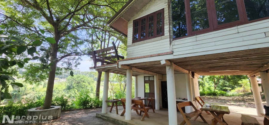 รูป 69060428 : ขายบ้านสไตล์รีสอร์ท พร้อมที่ดินติดโค้งน้ำแม่กลอง เนื้อที่ 2 ไร่ 52.7 ตารางวา พร้อมที่งอกติดแม่น้ำเกือบ 1 ไร่ อ.ท่ามะกา กาญจนบุรี - รูปที่ 6/22