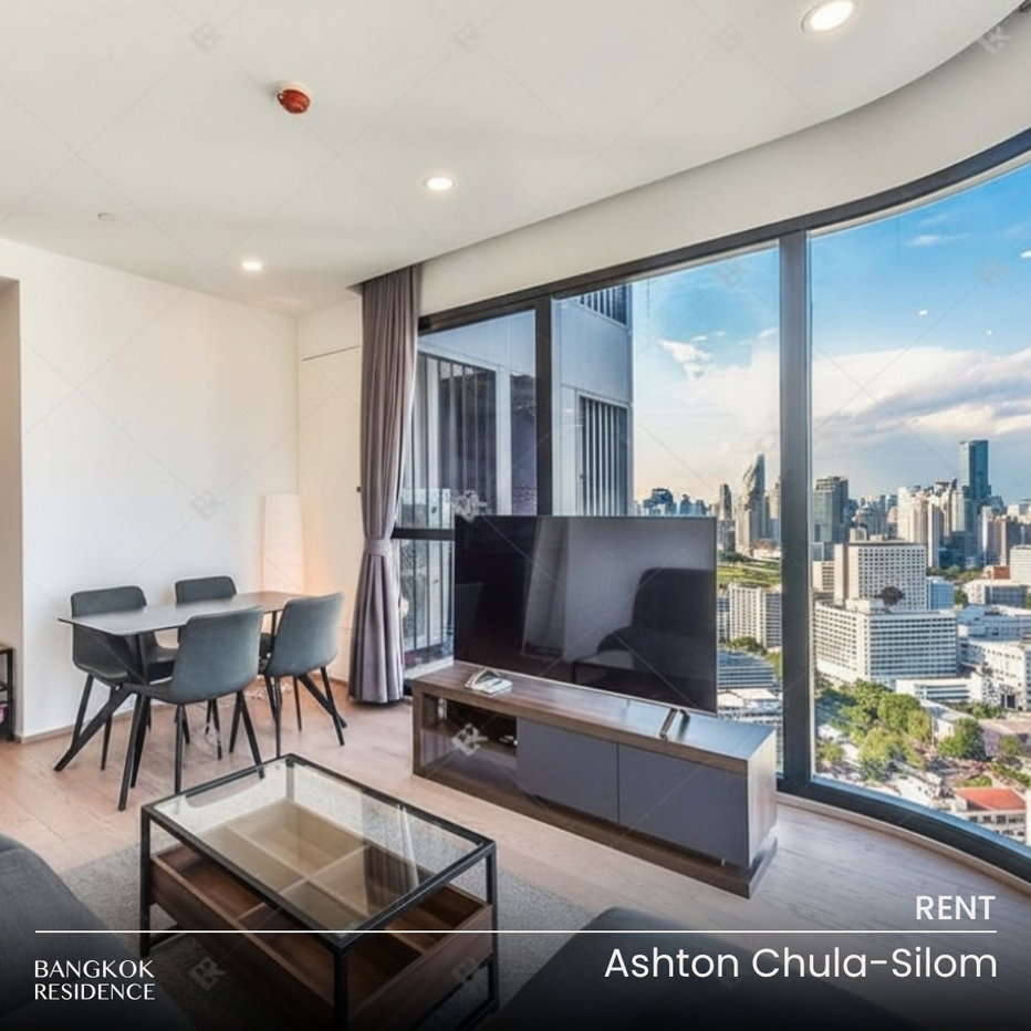 รูป เช่าคอนโด⭐Ashton Chula-Silom 2นอน 55ตร.ม. 50k 💫 ห้องชั้นสูง วิวสวยโล่งไม่บล็อค ใกล้ MRT สามย่าน - รูปที่ 1/10