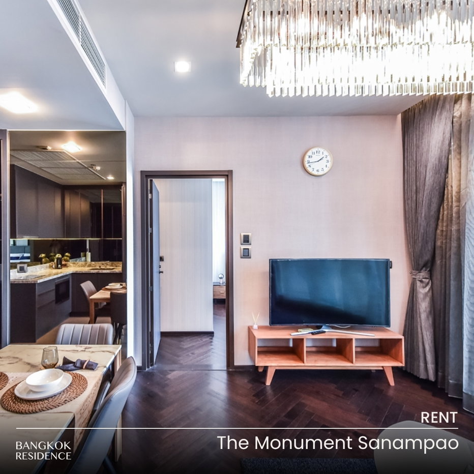 รูป เช่าคอนโด 💎 The Monument Sanampao 1นอน 48ตร.ม. 37k 🍃 ห้องสวย โปร่งโล่งสบาย พร้อมเฟอร์ครบ ใกล้ BTS สนามเป้า - รูปที่ 1/10