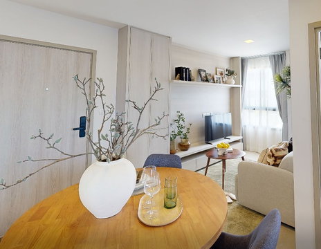 D condo air Lat Krabang 1 BR plus wide area, free transfer fee, with electrical appliances.