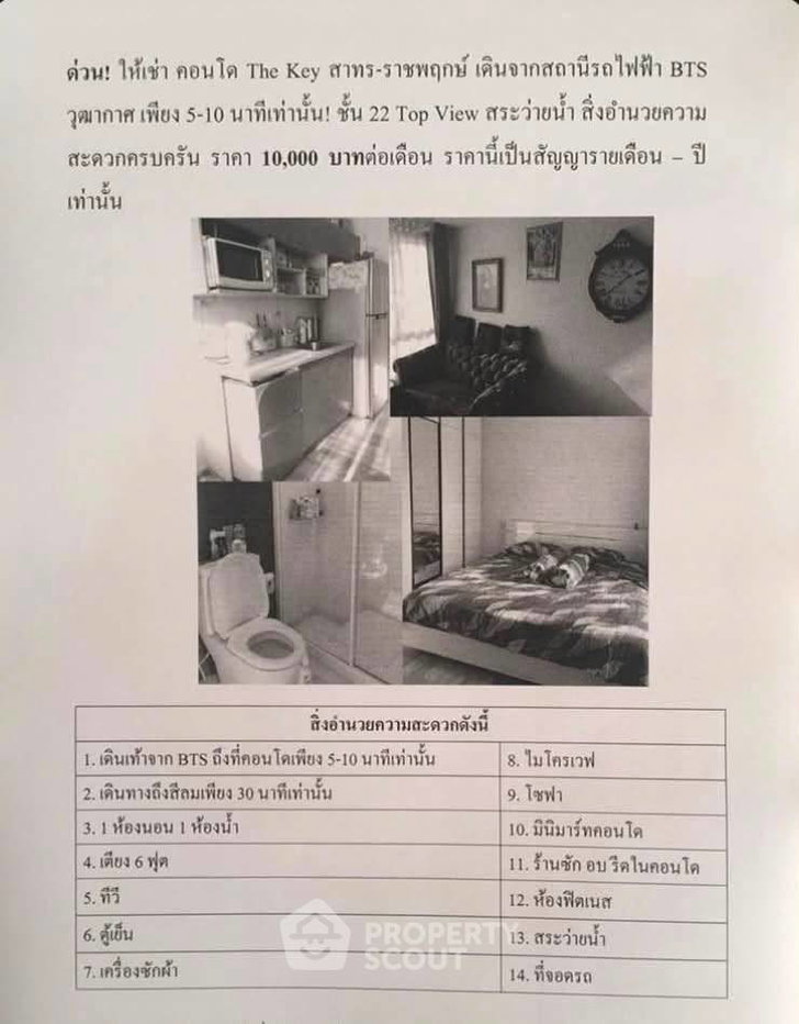 รูป ชั้น 22 ห้องนอน 1 ห้อง The Key Sathorn-Ratchapreuk ใกล้ BTS วุฒากาศ (ID 3191574) - รูปที่ 17/17