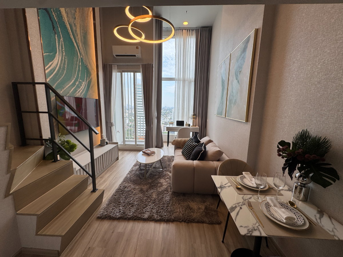 รูป Condo for RENT : Culture Thonglor   𝐒𝐢𝐳𝐞 : 42 sqm.  Duplex 1 Bedroom 1 Bathroom / City View  𝐅𝐥𝐨𝐨𝐫 : 22nd  ✅Fully furnished - รูปที่ 3/15