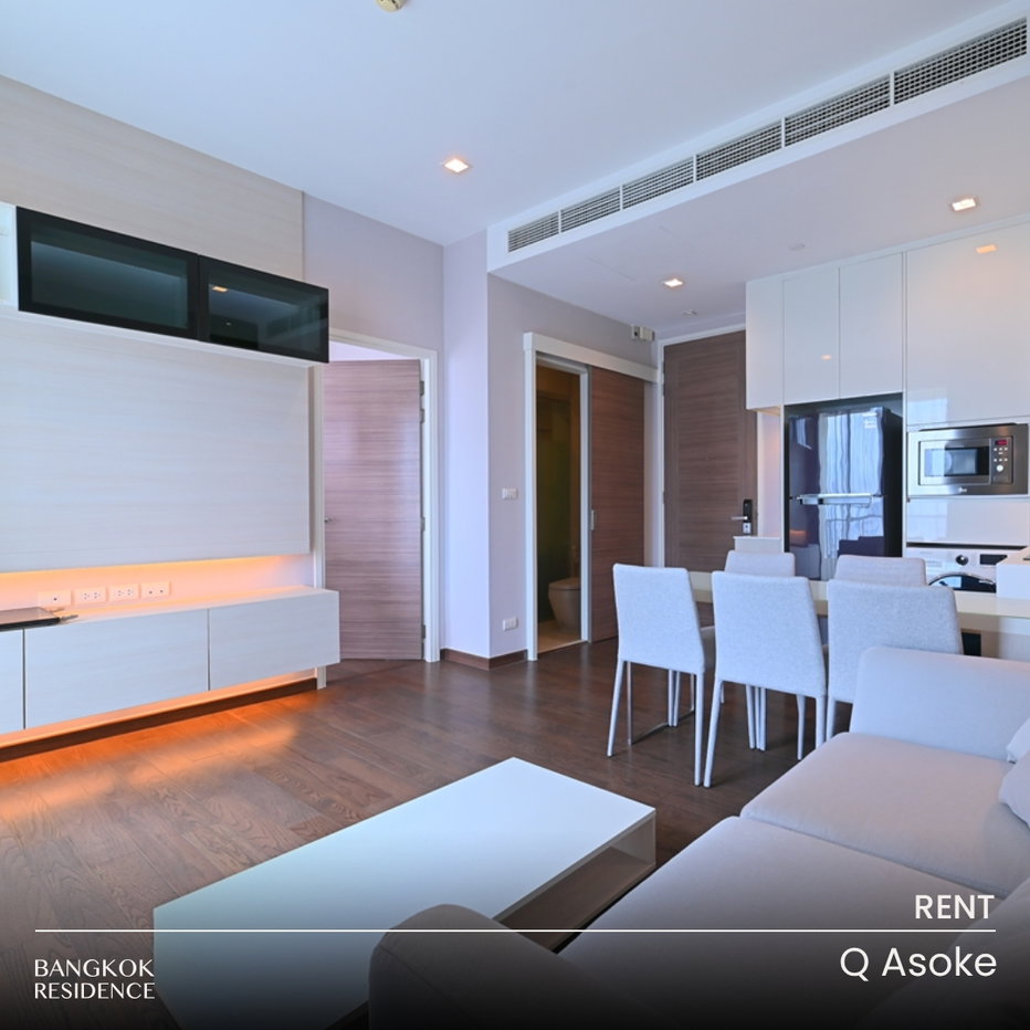 picture Rental Condo 🏙️ Q Asoke, 1BR 45 sq.m. 28K 🌤️ Beautiful East-Facing Unit, Near MRT Phetchaburi  - 1/10