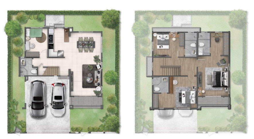 รูป 🏡 ขายบ้านเดี่ยว บ้านใหม่แปลงมุม โครงการ เดอะ ปาล์ม กรุงเทพกรีฑา - วงแหวน ไม่เคยเข้าอยู่ - รูปที่ 6/6