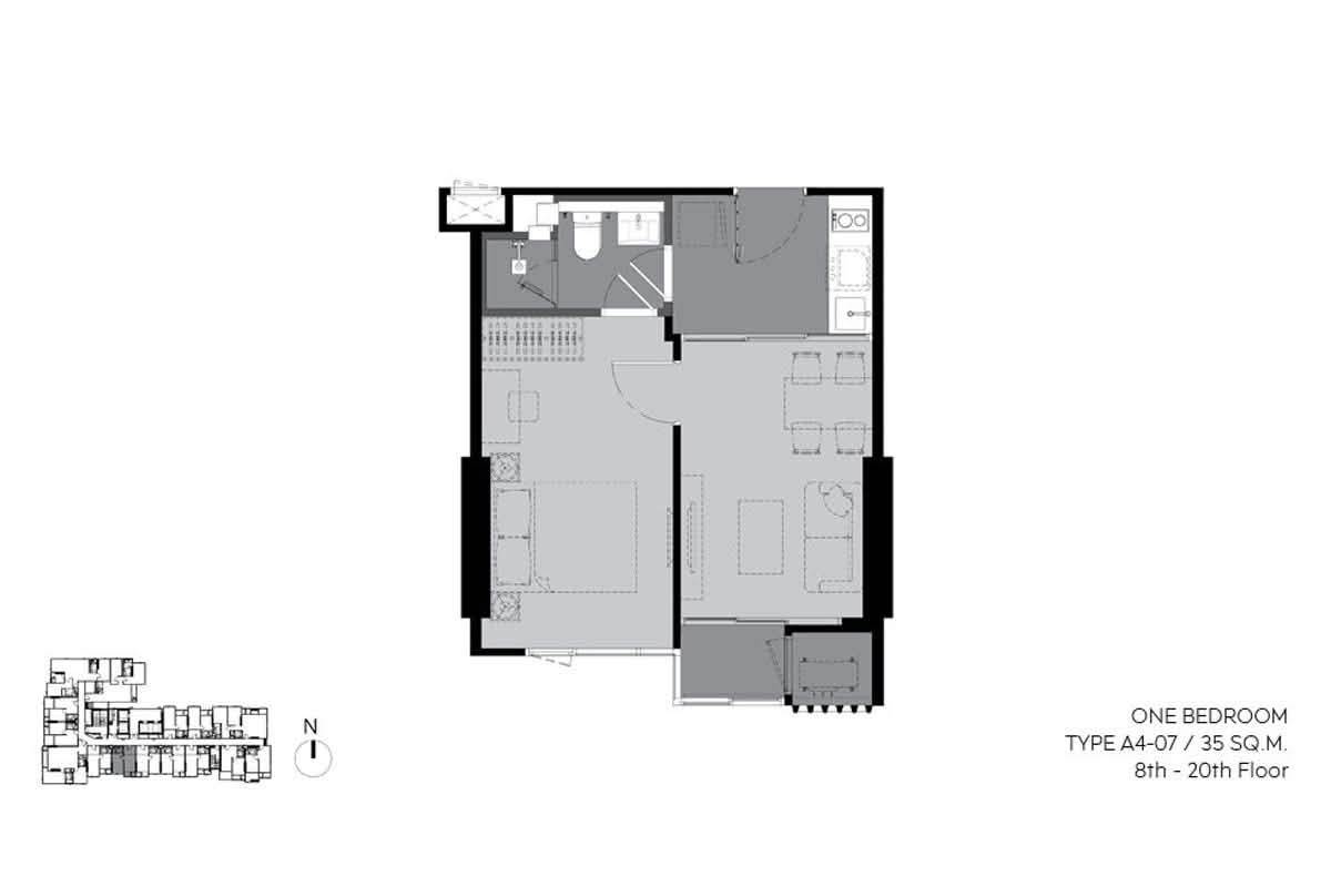 รูป คอนโด 1 ห้องนอน 35 ตร.ม. ให้เช่า Rhythm Ekkamai ใกล้ BTS เอกมัย (ID 3192848) - รูปที่ 14/15