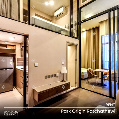 Condos for rent : Rental Condo 🌃 Park Origin Ratchathewi, 2BR 35.50 sq.m. 37K 💎 Conner Unit, Great Price, Near BTS Ratchathewi