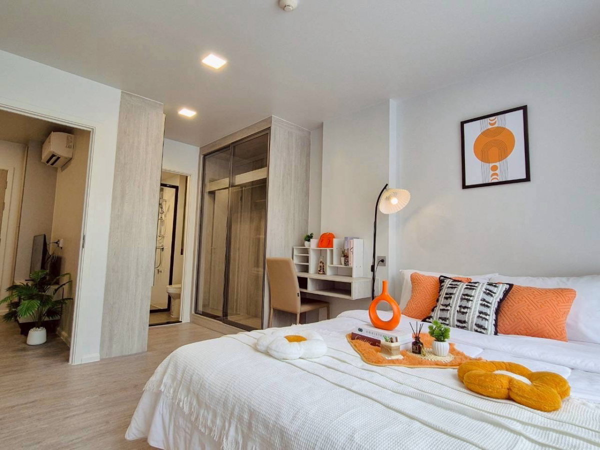 รูป T274 ให้เช่าคอนโด Atmoz Tropicana Bangna (แอทโมซ ทรอปิคาน่า บางนา) ทำเลดี ห้องตกแต่งสวยมาก เฟอร์ครบ มีเครื่องซักผ้า - รูปที่ 2/20