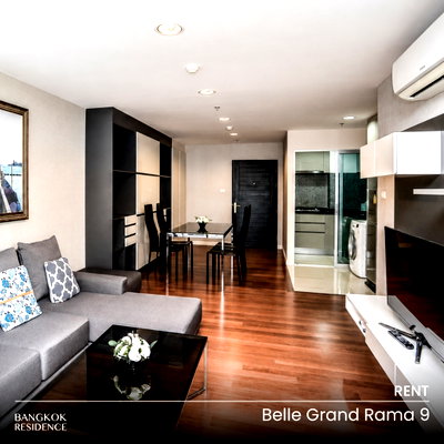 Condos for rent : Rental Condo 🌃 Belle Grand Rama 9, 3BR 102 sq.m. 45K ✨ Beautiful Unit, Available Now, Near MRT Phra Ram 9 