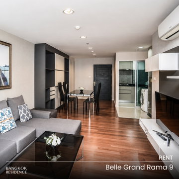Rental Condo 🌃 Belle Grand Rama 9, 3BR 102 sq.m. 45K ✨ Beautiful Unit, Available Now, Near MRT Phra Ram 9
