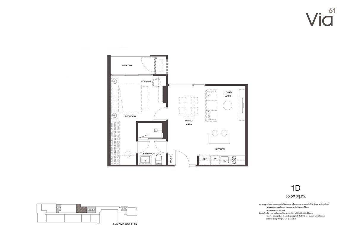 picture Via 61 by Sansiri | Beautiful Fully Furnished 1-Bedroom Unit, 55.58 Sq.m. - 10/20